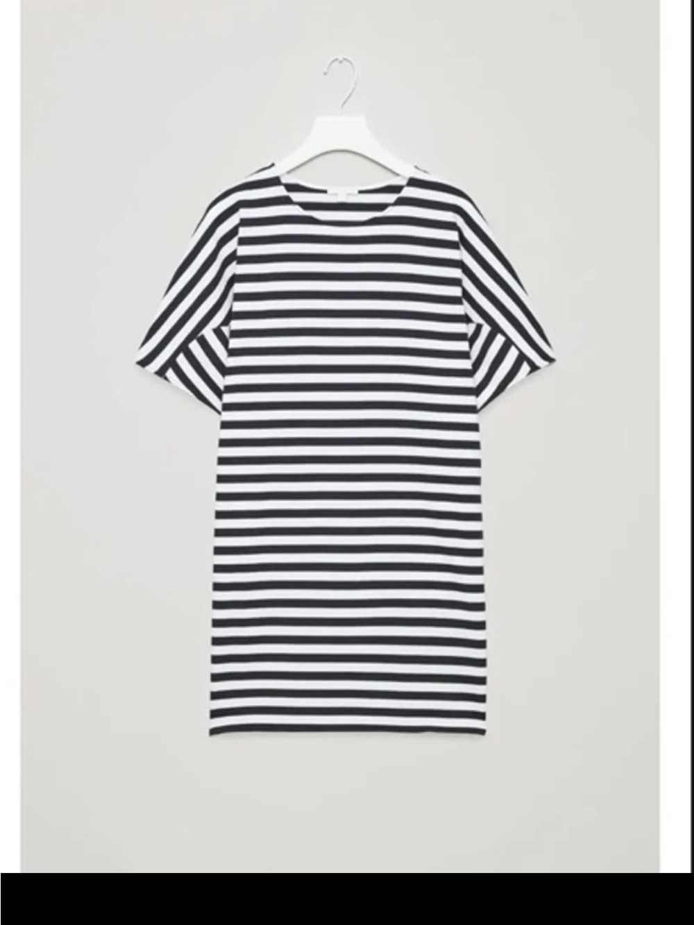 COS Stripe Boxy Tunic Mini Dress Dense Jersey Cotton Size Medium - Picture 6 of 12